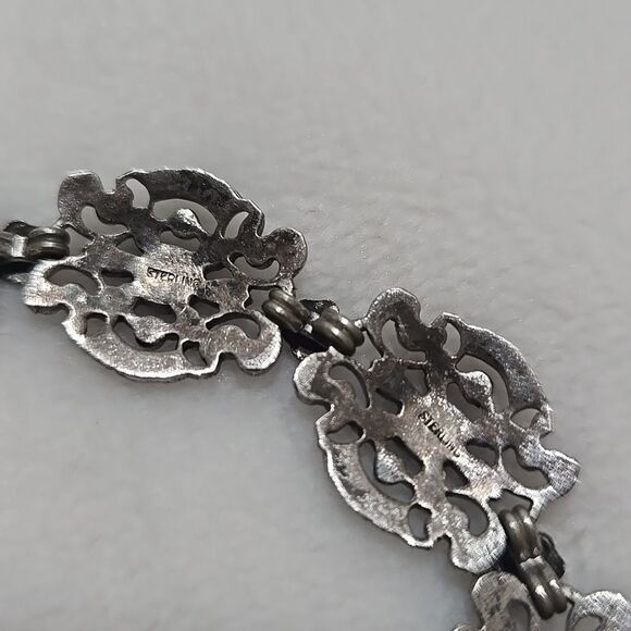 Art Deco Sterling Silver German Bracelet With Matching Earrings - Picture 10 of 13
